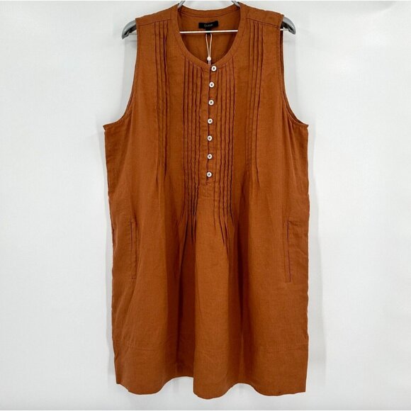Quince Dresses & Skirts - Quince Terracotta Orange Linen Sleeveless Swing Mini Dress sz S Women's NWT